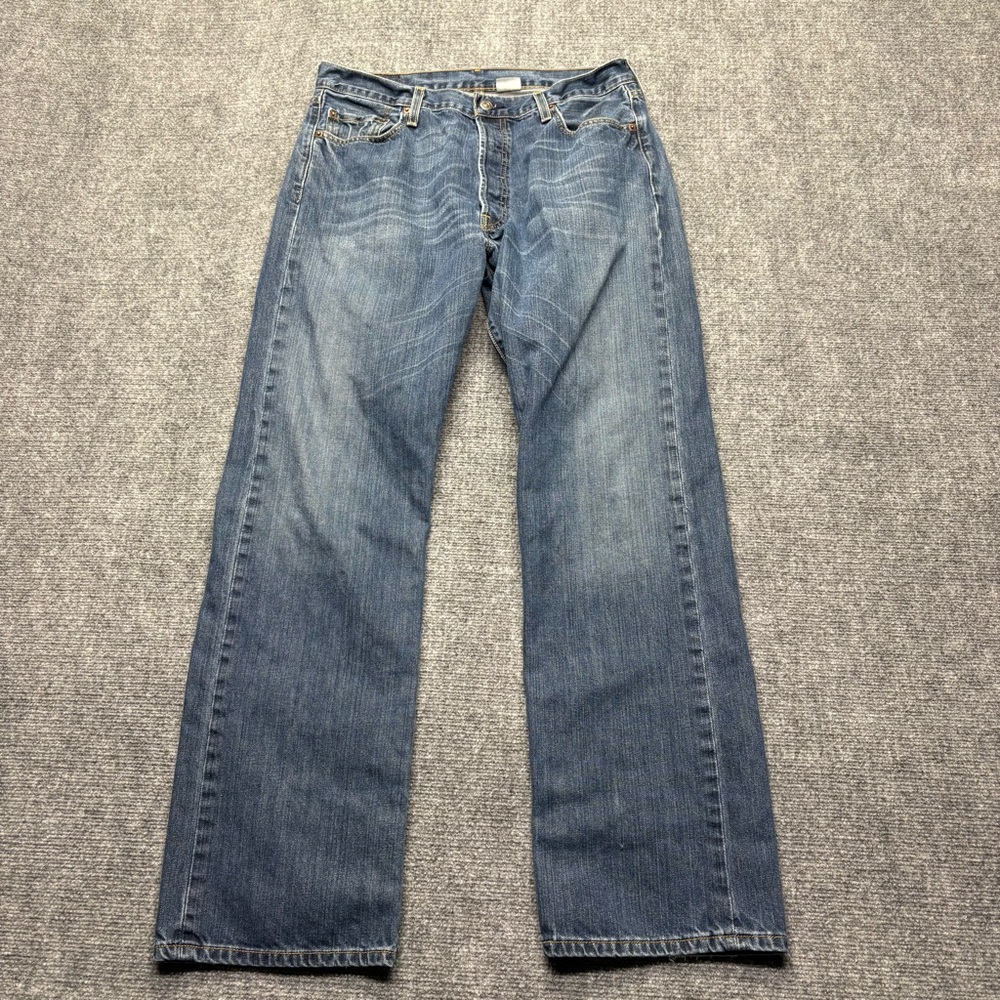 VTG Levis 501 Jeans Mens 36x34 (Fits 34x33) Blue Button Fly 100% Cotton Denim